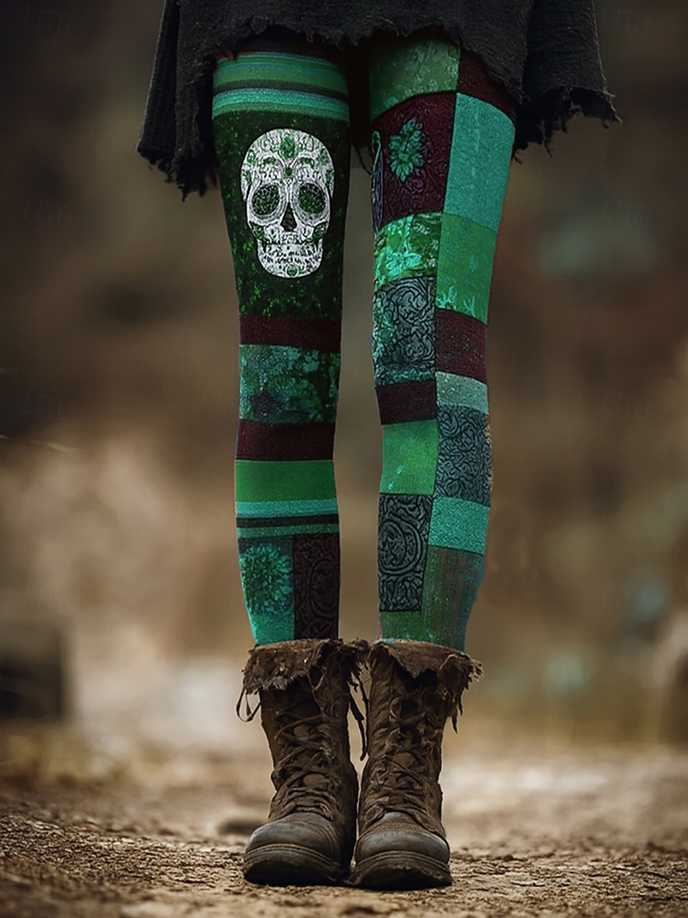 Женские леггинсы отпуск винтажный этнический стиль длина до щиколотки высокая талия графика череп монстр 3D-принт быстрое высыхание воздухопроницаемость мягкие эластичные на улице дома повседневно 2026 - $21.99 –P5