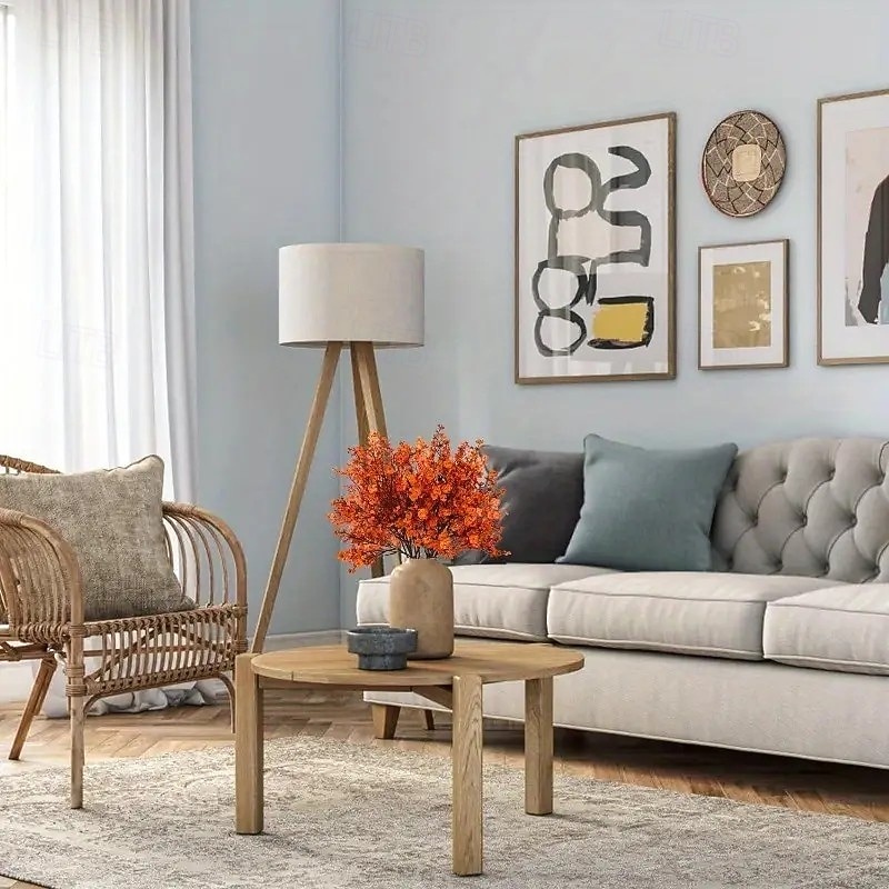 6 ks umělých podzimních oranžových květin pro venkovní použití – realistické hedvábné okvětní lístky s odnímatelnými stonky pro DIY svatbu, dekorace do kanceláře, na párty, květinové aranžmá, bytové 2026 - $19.99 –P6