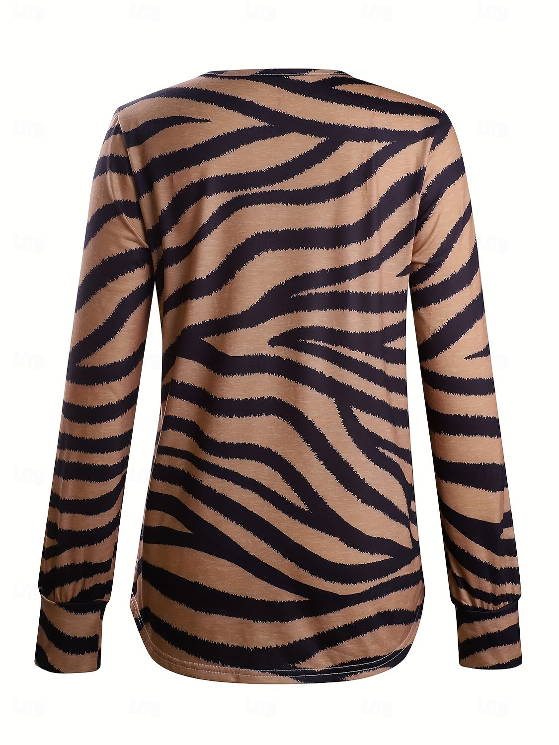 Damen Pullover Sweatshirt Sweatshirts mit Reißverschluss Grafik Leopard Zebra Mode Lässig Langarm Rundhalsausschnitt Normale Oberteile Straße Alltagskleidung Reißverschluss Druck Braun Frühling 2025 - $27.99 –P2