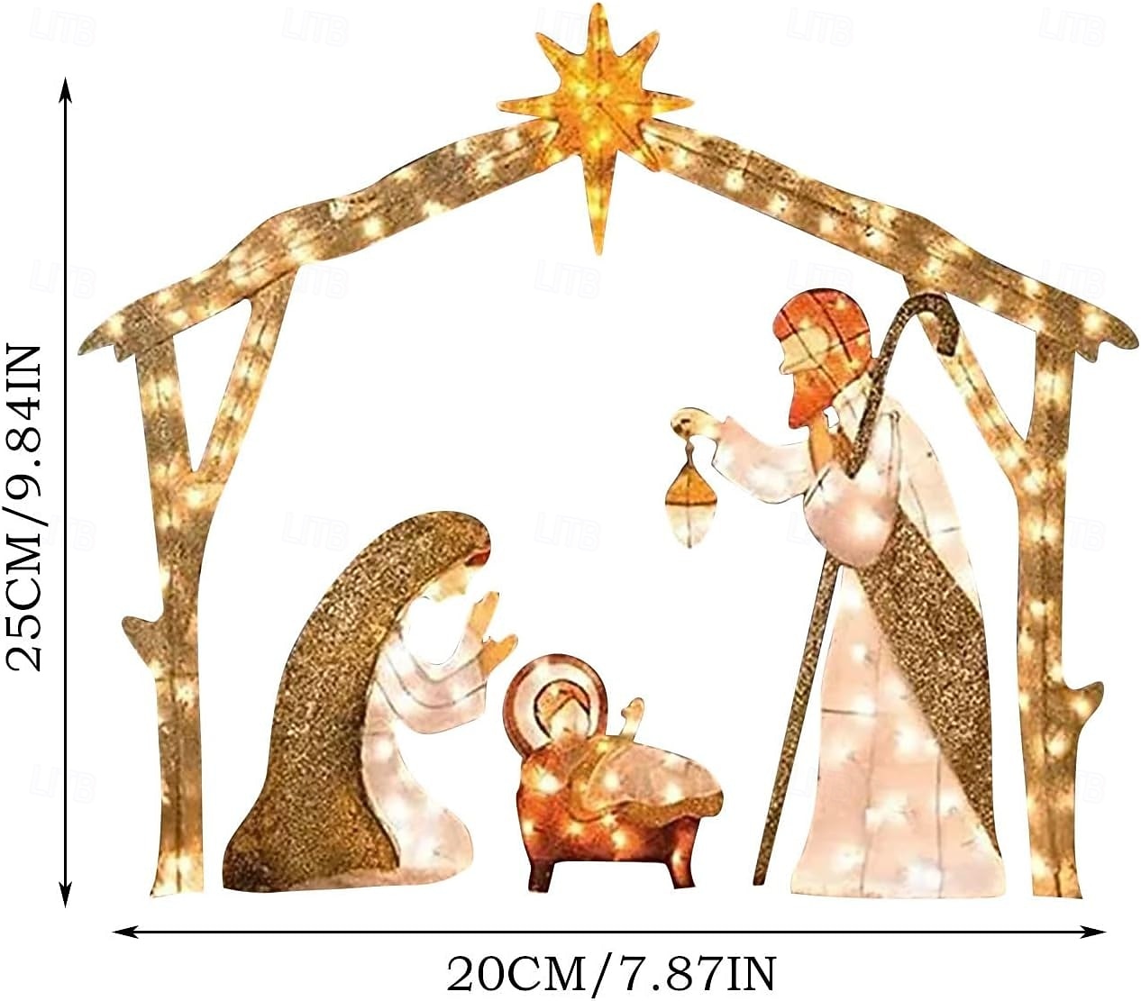 Χριστουγεννιάτικη διακόσμηση Χριστουγεννιάτικη φωτεινή νάτια σκηνή φάτνης διακόσμηση κήπου αυλής Χριστούγεννα Πάσχα διακοσμητικά 2025 - $13.49 –P1