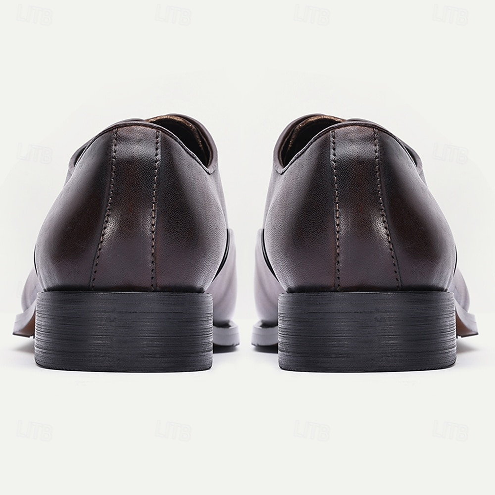 Men's Brown Leather Oxford Dress Shoes – Classic Lace-Up Business Formal Shoes for Office, Weddings and Parties 2026 - $99.99 –P5