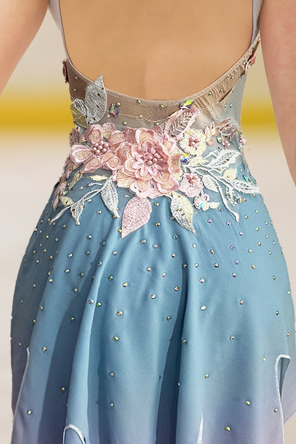 Rochie de Patinaj Artistic Pentru femei Fete Πατινάζ στο πάγο Rochii Gri+Verde Deschide Înapoi Tiv Asimetric Plasă Înaltă Elasticitate Antrenament Competiție Ținută Patinaj Clasic Cristale / Strasuri 2025 - $262.29 –P4
