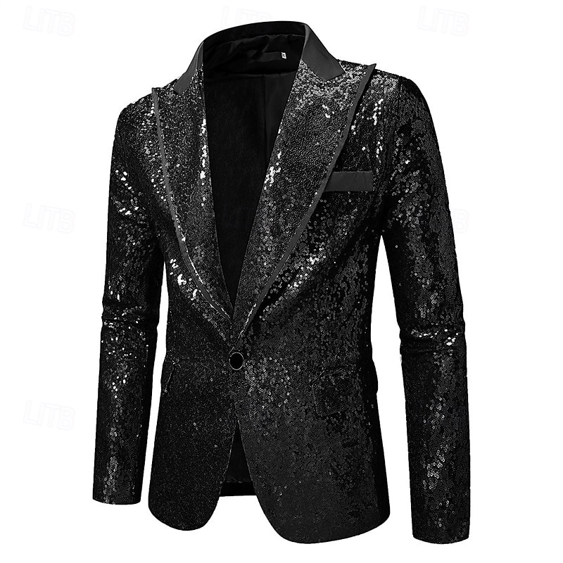 Pánské Blejzr Obchod Koktejlový večírek Svatebnívečírek Módní Na běžné nošení Jaro Podzim Polyester Bez vzoru Kapsy Knoflíky Pohodlné Jednořadé Blejzr Stříbrná Černá Rubínově červená Královská modř 2025 - $58.99 –P11