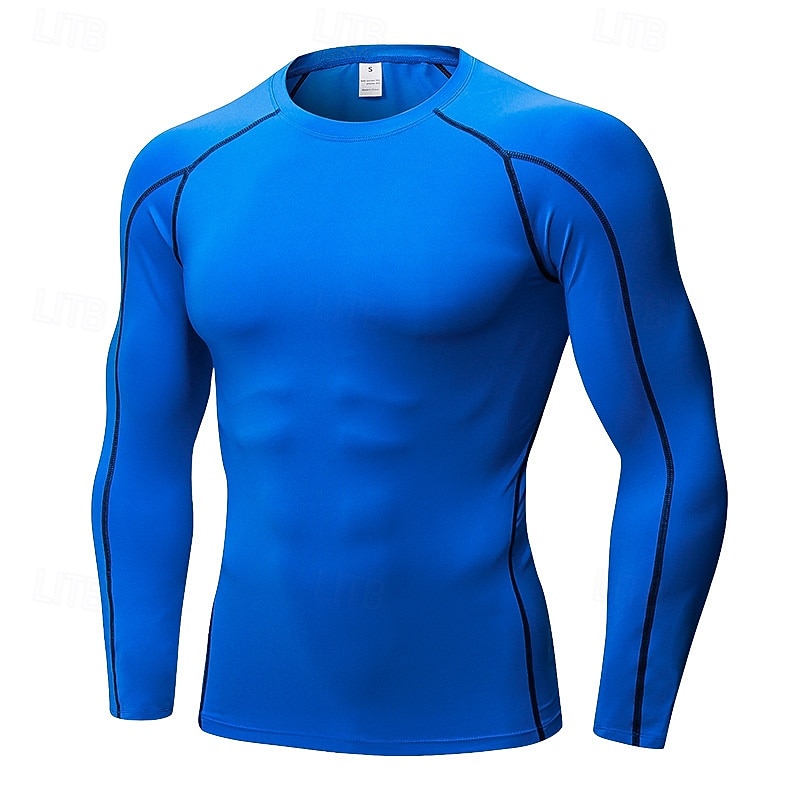 Per uomo Maglia a compressione Strato di base per l'allenamento T-shirt Fitness Manica Lunga Top Athleisure Autunno Asciugatura Rapida Palestra Pallacanestro Atletico abbigliamento sportivo del 2025 a $20.99 –P13