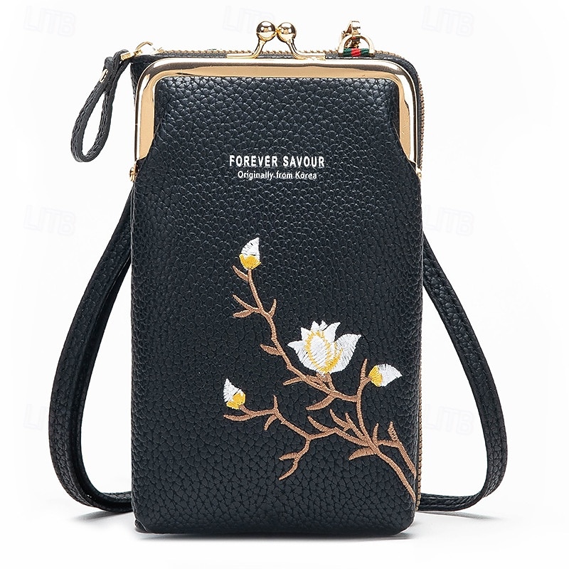 Portafoglio a tracolla da donna con porta cellulare, elegante mini borsa a tracolla ricamata, borsa da donna multifunzionale, piccola borsa a tracolla alla moda casual per l'uso quotidiano del 2025 a $17.49 –P10