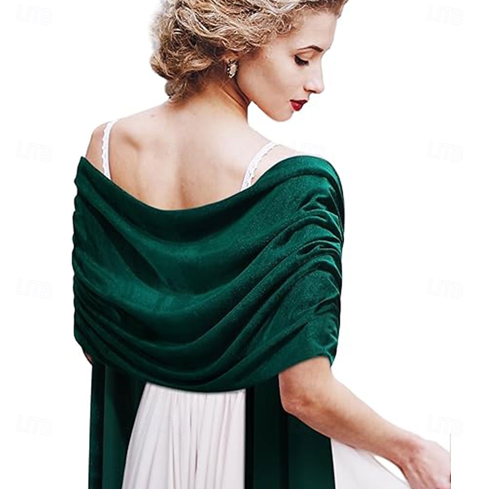 sciarpe di velluto da donna, scialli e stole per abiti da sera, scialli da sposa, sciarpe da sposa del 2025 a $39.99 –P7