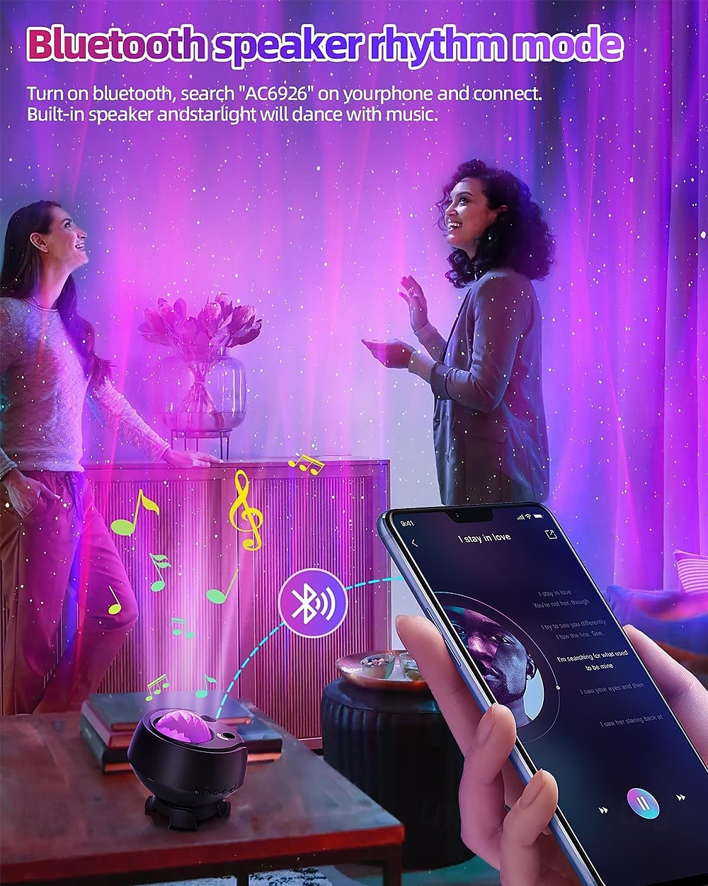 Noorderlichtprojector 15 combinaties Galaxy-projector 60 lichteffecten Sterrenprojector voor de slaapkamer Afstandsbediening Nachtlampje met Bluetooth-luidspreker Timer 2026 - $84.99 –P4