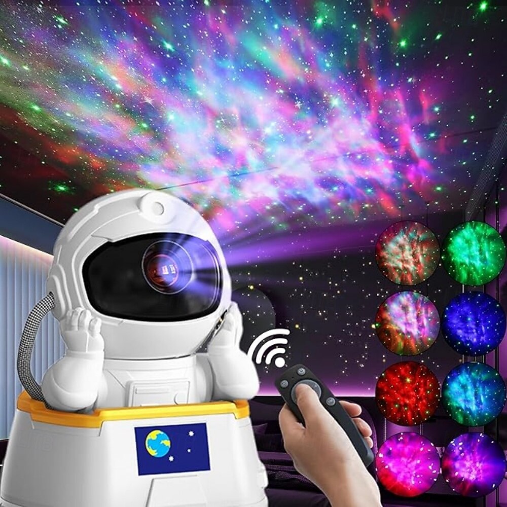 Projetor de galáxia de astronauta, projetor de estrelas com controle remoto, projetor de luz de astronauta com 8 cores, projetor de galáxia de nebulosa LED para decoração de quarto de criança, de 2025 por $53.99 –P1