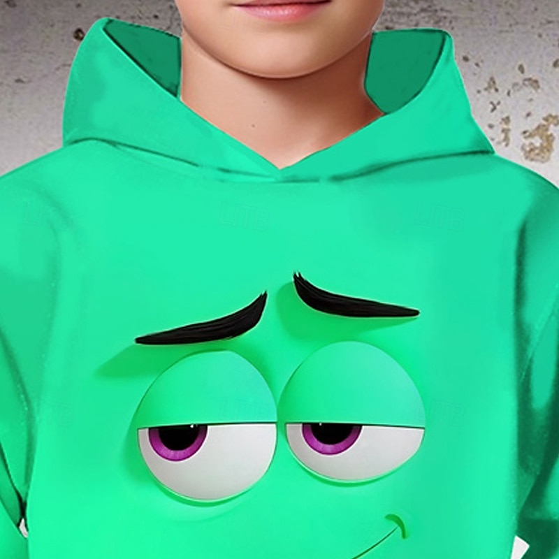 Pojkar 3D Grafisk Tecknat Huvtröja Långärmad Vår Höst Mode Streetwear Barn 4-12 år Huva Utomhus Ledigt Dagligen Normal 2025 - $18.99 –P3