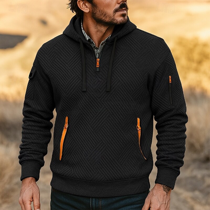 Per uomo Felpa con cappuccio Felpa con cappuccio e zip corta Felpa con cappuccio in pile Felpa con cappuccio tattica Nero Bianco Rosso Blu Cachi Con Cappuccio Semplice Cerniera Testurizzato Sport del 2025 a $32.99 –P3
