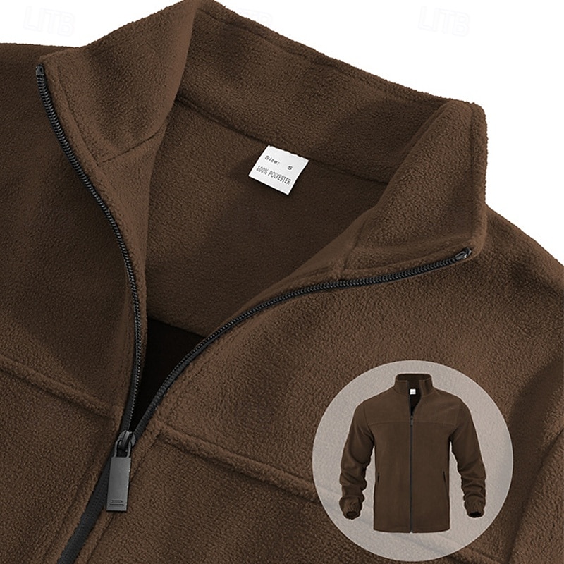 Per uomo Giacca Invernale Giacca in Pile Giacca Casual Vacanza Quotidiano Calore Termico Tasca Pile Autunno Inverno Semplice Moda Streetwear Collo alla coreana Regolare Nero Avorio Viola Arancione del 2025 a $33.99 –P6