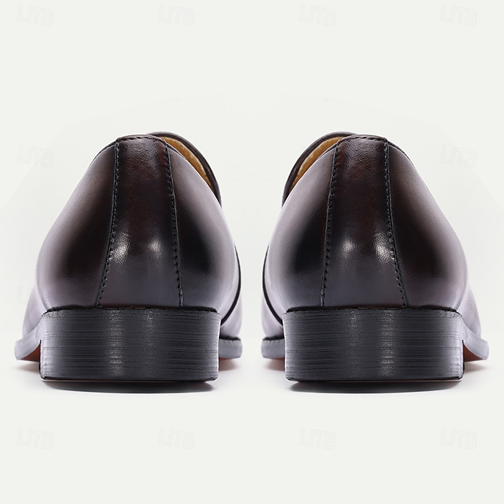 Brune slip-on-loafers i skinn for menn – komfortable, casual forretningssko til kontor, fester og hverdagsbruk 2025 - $109.99 –P5