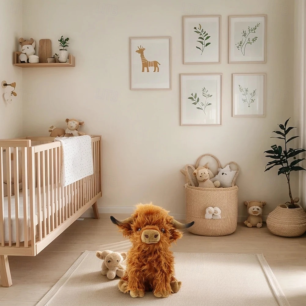 لعبة محاكاة بقرة المرتفعات المحشوة الناعمة لعبة حيوانية واقعية بقرة المرتفعات كاواي هدية للأطفال للأولاد والبنات هدية عيد ميلاد 2026 - $23.99 –P2