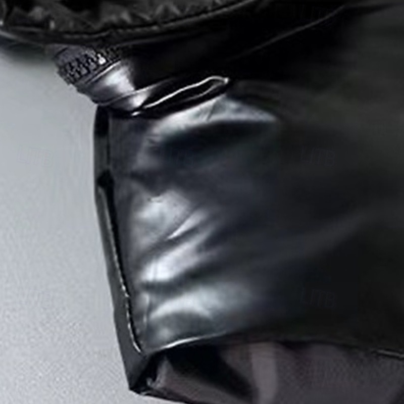 Herr Pufferväst Väst Gilet Semester Dagligen Datum Mode Ledigt Höst vinter Ficka Polyester Håller värmen Bekväm Ensfärgat Dragkedja Huva Normal Silver Svart Väst 2025 - $29.99 –P7