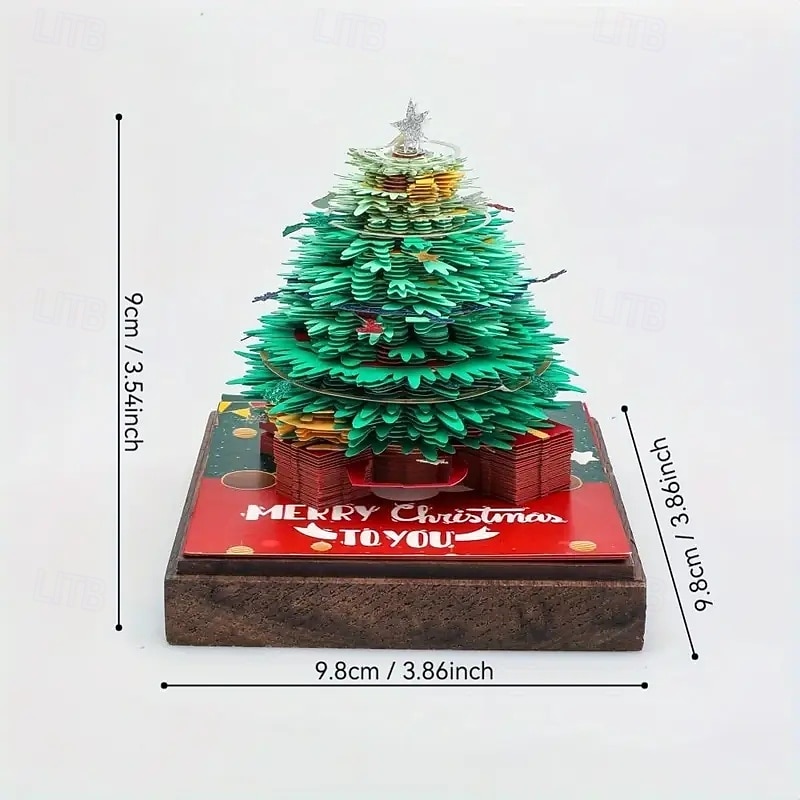 Blocco note 3D, calendario di Natale 2026, calendario 3D, calendario creativo da scrivania con luce, creativo, intaglio di carta da strappare, orologio, calendario per regali di Natale, regali di del 2025 a $91.99 –P12