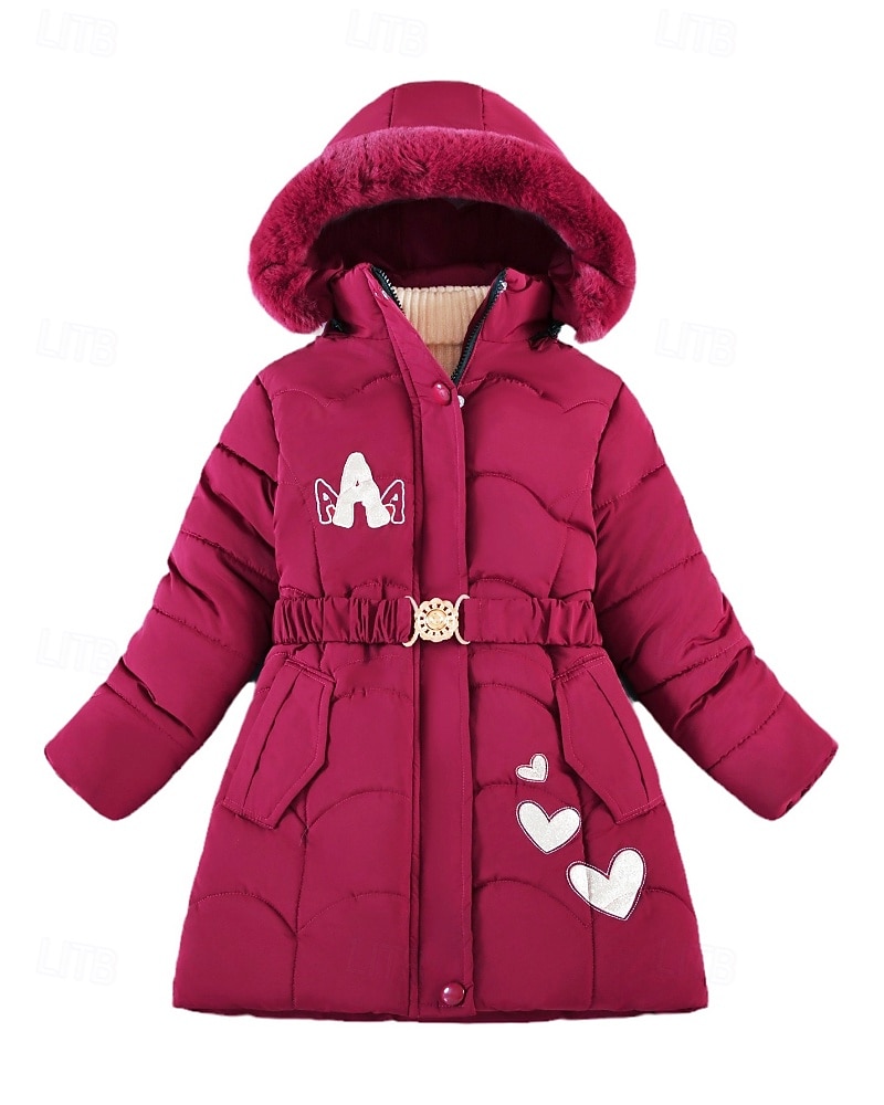 Bambini Ragazze Cappotto in Piuma Cuore Moda Cerniera Scuola Cappotto Capispalla 4-12 Anni Autunno Nero Rosa Vino del 2025 a $32.99 –P9
