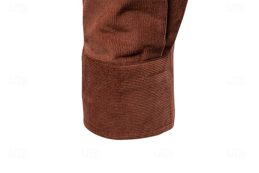 Per uomo Camicia Blu marino scuro Marrone Verde militare Manica Lunga Semplice Colletto a Camicia Scuola Formale Bottoni Abbigliamento Elegante Vintage Cool Quotidiano del 2026 a $35.99 –P4