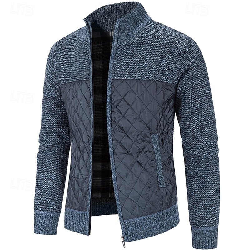 Herren Pullover Kleid Pullover Strickjacke Reißverschluss-Pullover Strickpullover Gerippt Stricken Normale Oberteile Gestrickt Gerippt Einfach Stehkragen Mode Schals Geschäft Lässig Bekleidung Herbst 2026 - $30.99 –P5