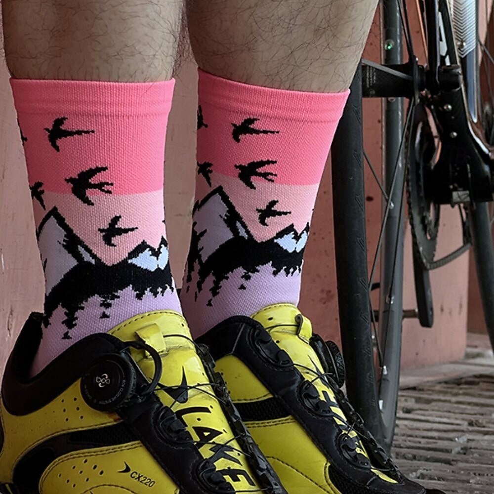 Calcetines Calcetines Ciclismo Calcetines de bicicleta Calcetines deportivos Calcetines atléticos Camping / Senderismo Senderismo Ejercicio al Aire Libre Bicicleta / Ciclismo Alta elasticidad Cómodo 2025 - $12.99 –P5