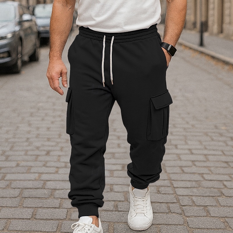 Per uomo Pantaloni da Tuta Cargo Pantaloni da tuta Pantaloni in Pile Joggers Pantaloni Coulisse Elastico in vita Multi-tasche Semplice Traspirante Lunghezza intera Casuale Quotidiano All'aperto Moda del 2026 a $21.99 –P8