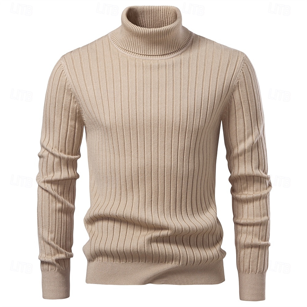 Homme Pull Tricoter Hauts Réguliers Couleur Unie Col roulé Élégant ancien École Vacances Vêtement Tenue Printemps Automne Noir Marine foncé S M L de 2026 ? $26.99 –P20