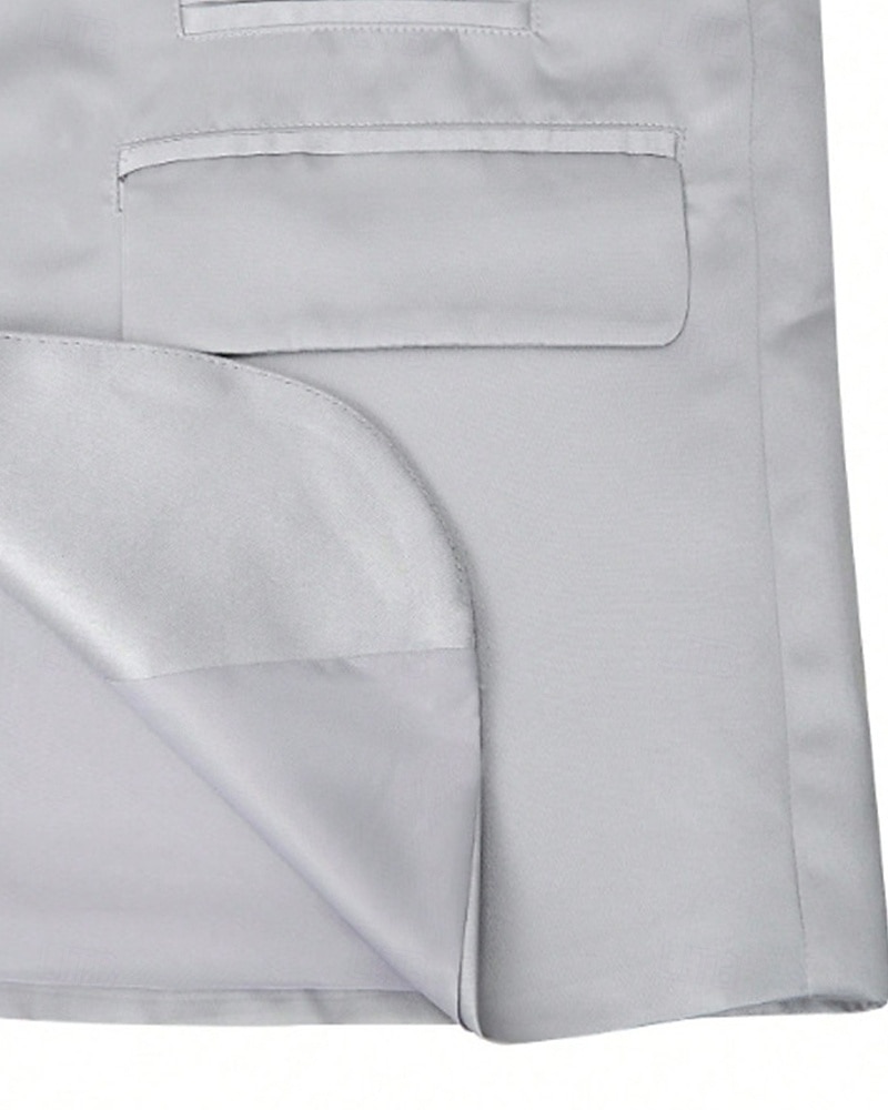 Homens Blazer Conjunto O negócio Coquetel Festa de Casamento 2 Peças Moda Casual Primavera Outono Poliéster Tecido Bolsos Botões Confortável Não Trespassado Jaqueta esporte Prata de 2026 por $60.99 –P4