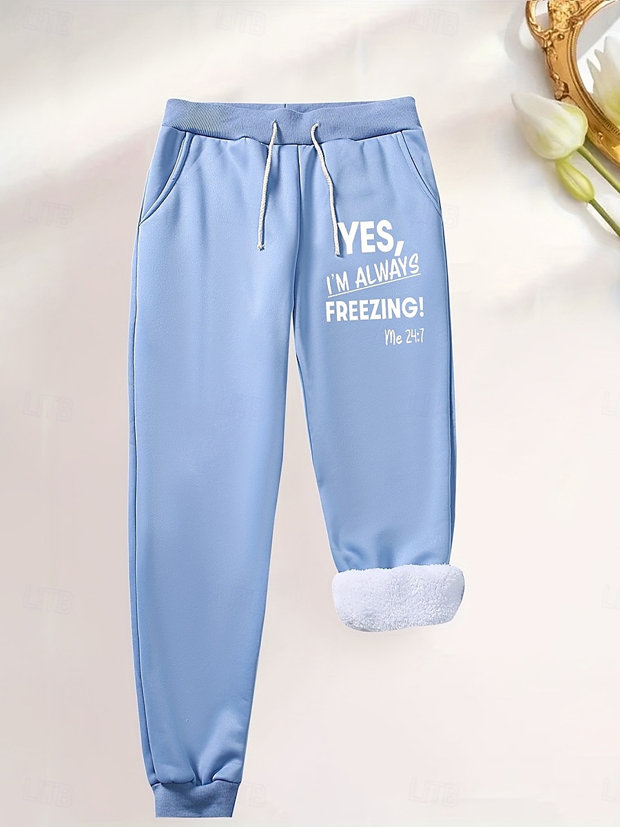 Per donna Pantaloni da tuta Pantaloni in Pile Pantaloni in piuma Vintage Casual Lunghezza intera Vita Alta Grafico Lettera Coulisse Micro-elastico Quotidiano Casa All'aperto Nero Rosa Rosso Blu del 2026 a $24.99 –P6