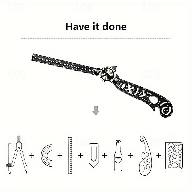 set di compassi da disegno magnetici neri multifunzionali da 4 pezzi - ingegneria &righelli da disegno per uso ufficio del 2025 a $21.99 –P8