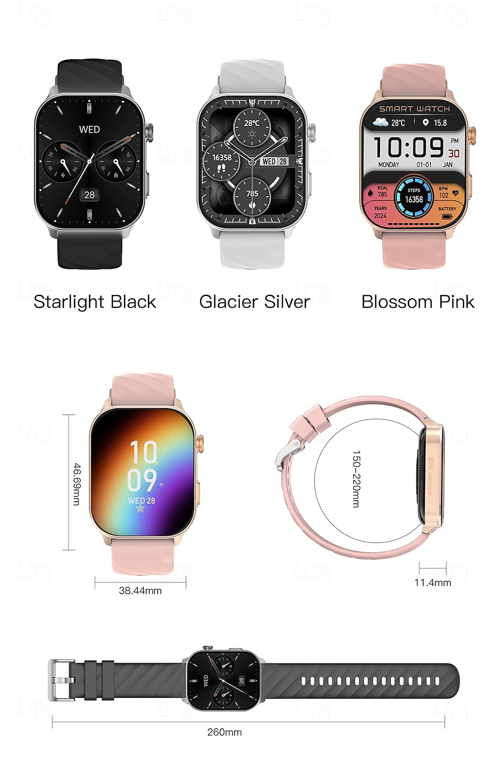 LC211 Smart Watch 2.01 inch Smartwatch Fitness Running Watch Bluetooth Temperature Monitoring Pedometer Call Reminder Compatible with Android iOS Women Men GPS Long Standby Hands-Free Calls IPX-5 2025 - $47.99 –P16