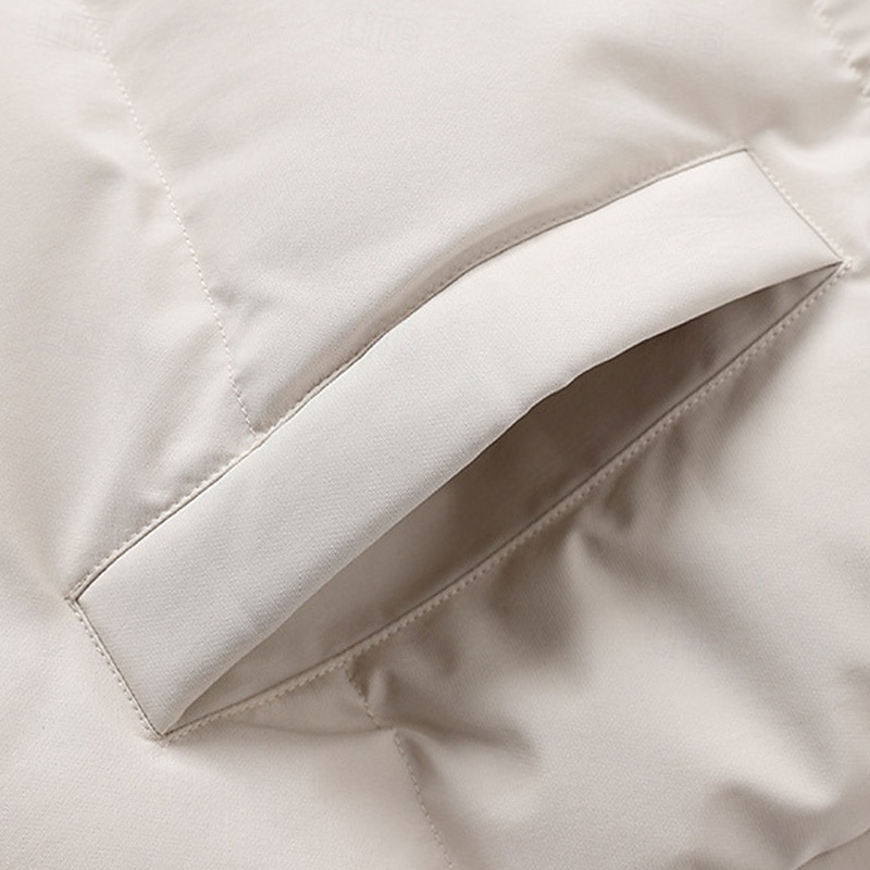 Herr Vinterkappa Pufferjacka Vadderad jacka Ficka Polyester Semester Dagliga kläder Datum Normal Mode Ledigt Bekväm Håller värmen Vinter Enfärgad / vanlig färg Svart Vit Ljusgrön Röd Pufferjacka 2025 - $60.99 –P7