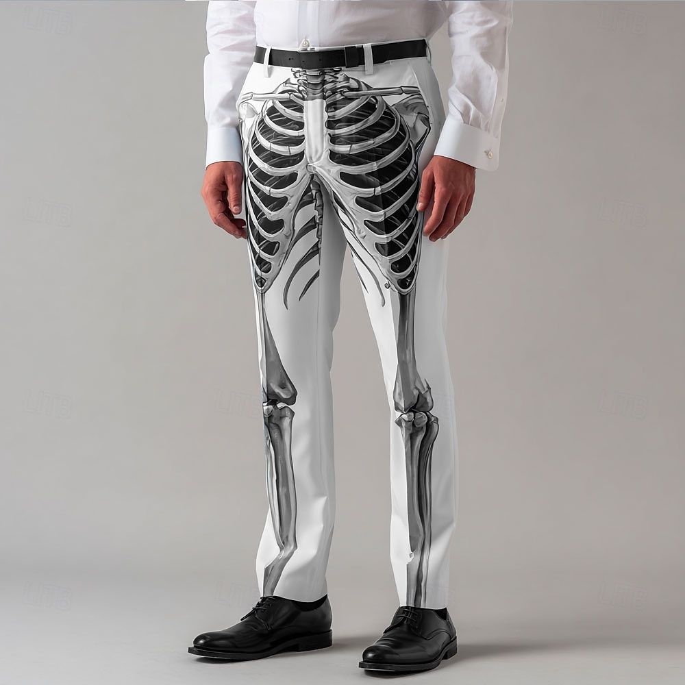 Halloween Per uomo Scheletro Costumi Halloween Pantaloni Eleganti Pantaloni Pantaloni da Abito Misura del girovita medio Gotico punk oscuro All'aperto Vacanza Casuale Pantaloni slim fit con tasche del 2025 a $30.99 –P5