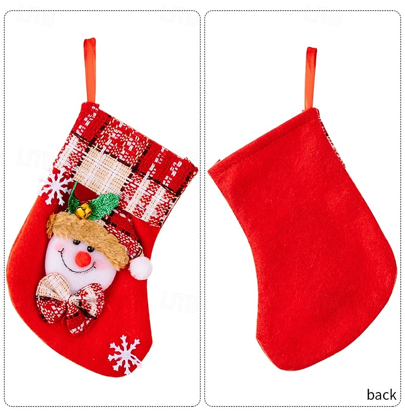 4 Weihnachtsstrümpfe, Glocken, Schneeflocken, Weihnachtsmann, Schneemann, Rentier, Geschenktüten, Weihnachtsfeier-Dekoration 2025 - $9.99 –P9