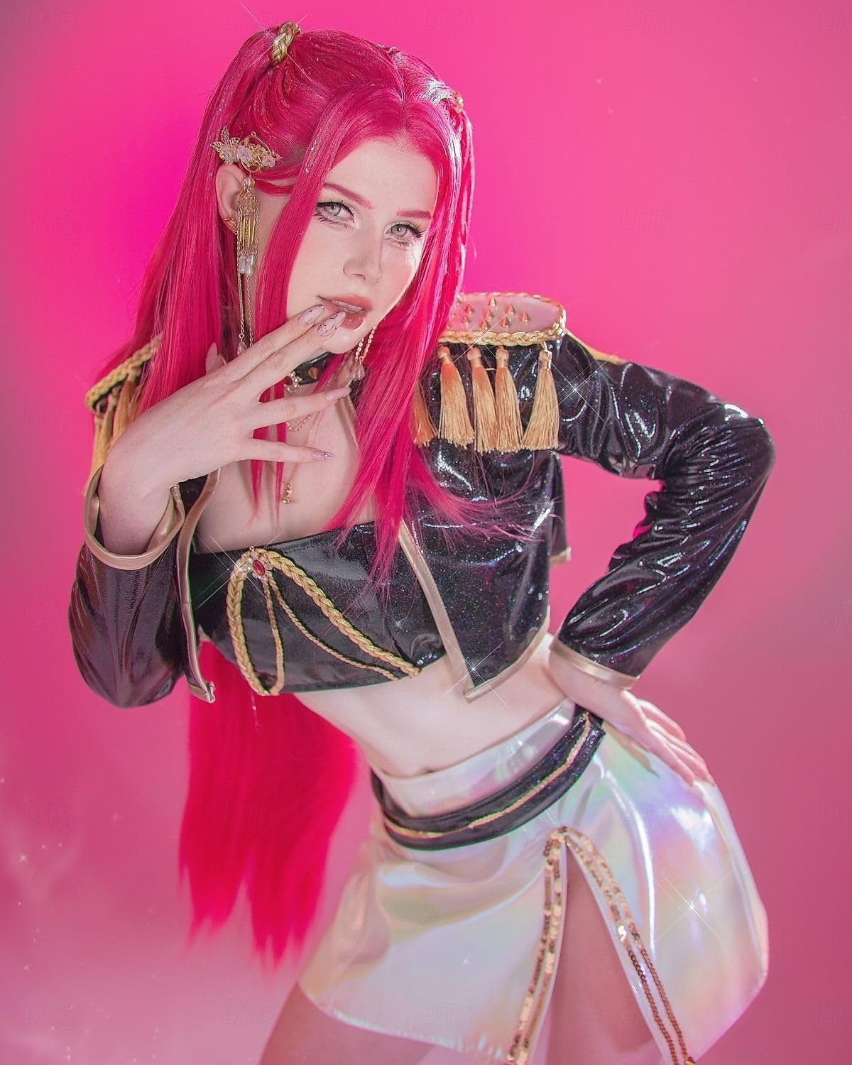 Koreansk Idol-inspirerad kostym popstjärnaperuk cosplayperuk animeperuker långt rakt håraccessoar för kvinnor flickor 2025 - $19.99 –P3