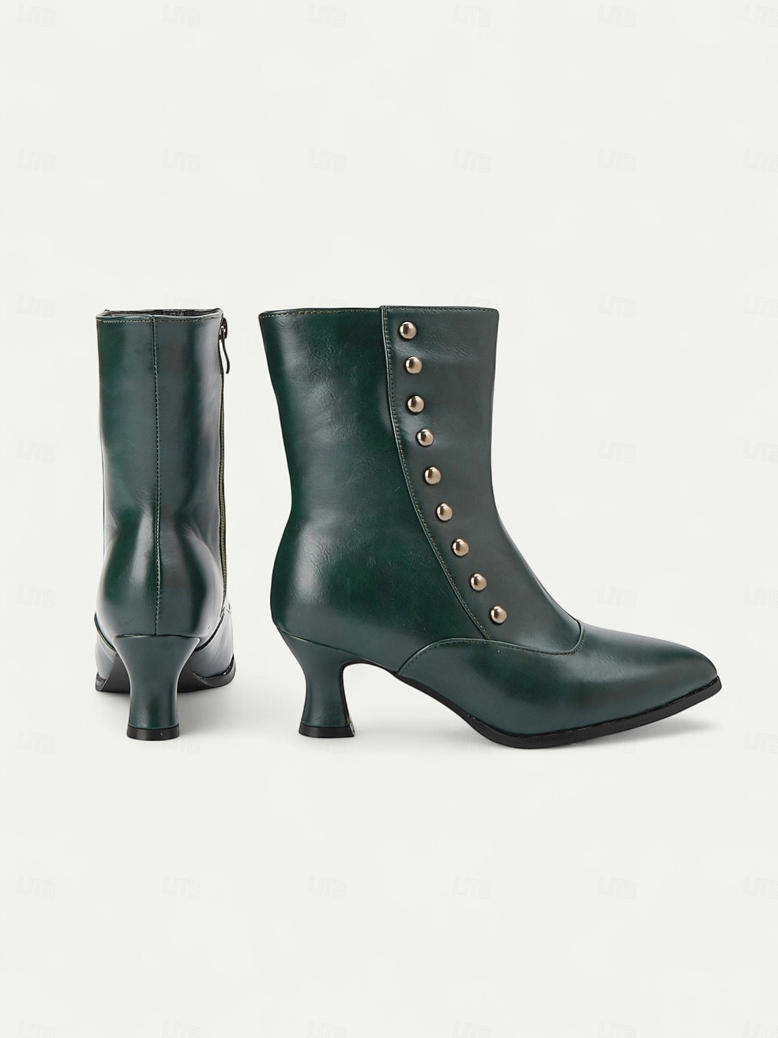 Women's Edwardian Victorian Button Ankle Boots - Two-Tone Leather Retro Heeled Booties for Costume Events,Vintage Parties  and 1900s-1910s Historical Fashion 2026 - $64.99 –P6