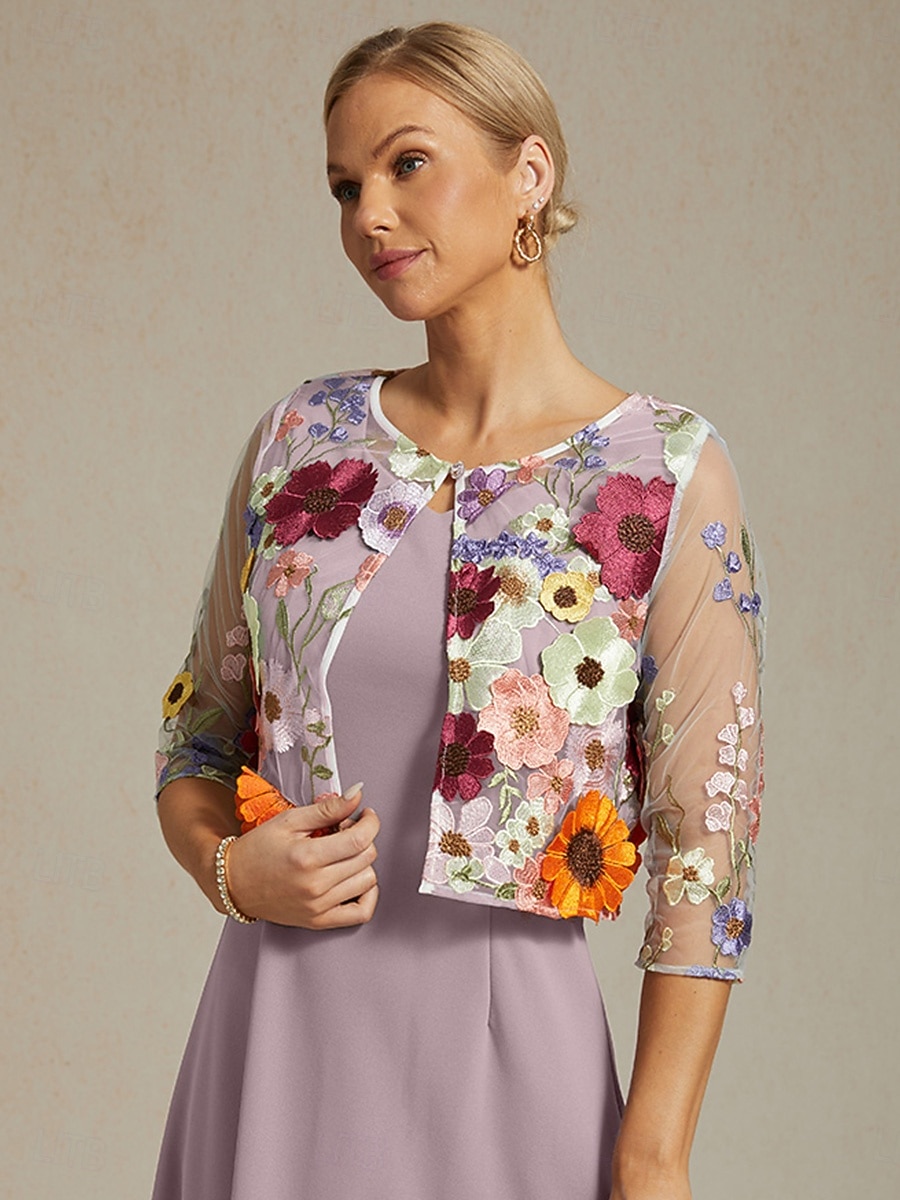 Női Csipke felsők Elegáns Tropikus Terített nyak Szivárvány Nyár 2026 - $65.99 –P6