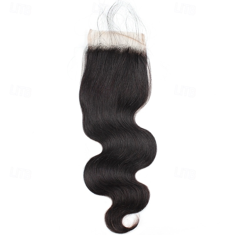 Braziliaanse bodywave van menselijk haar, weefextensie van menselijk haar, 3 bundels met sluiting, 4x4 kantsluiting 2025 - $211.99 –P7