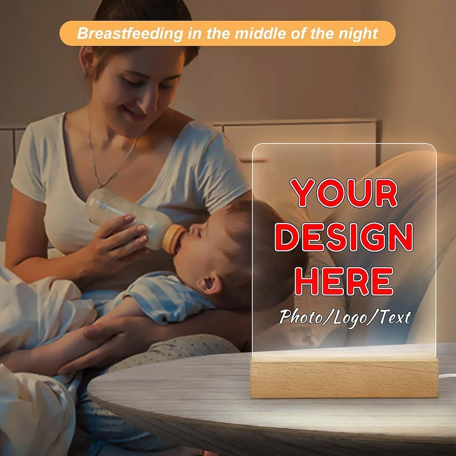 Personlig nattlys med foto, tilpasset gave, akryl LED-dekorasjon, USB-drevet, varm hvit, legg til bildet ditt, den perfekte julegave til bestevenner, elskere og familie 2026 - $16.99 –P6