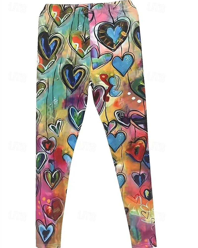 Per donna Pantaloni Leggings Leggings comodi Streetwear Casual Lunghezza intera Vita Alta Cuore Elastico in vita Stampato Traspirabilità Confortevole Elasticizzato Vacanza Streetwear Abbigliamento del 2026 a $19.99 –P2