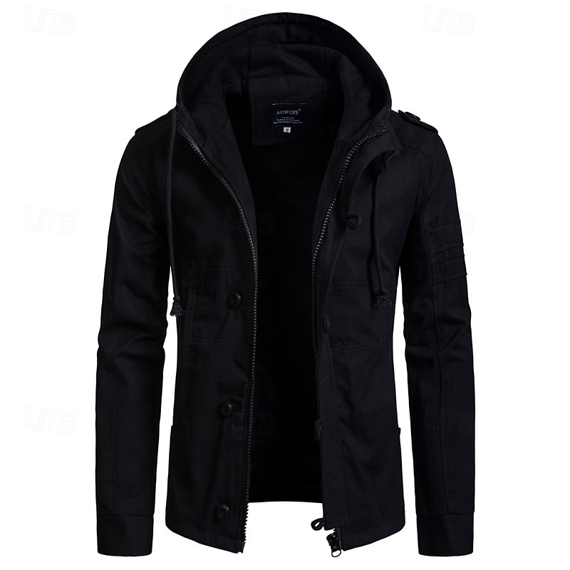 Per uomo Cappotto da marinaio Trench Vacanza Quotidiano Autunno Inverno Misto Cotone Calore Termico Capispalla Abbigliamento Moda Classico Semplice Tasca Con Cappuccio Cerniera del 2025 a $61.99 –P16