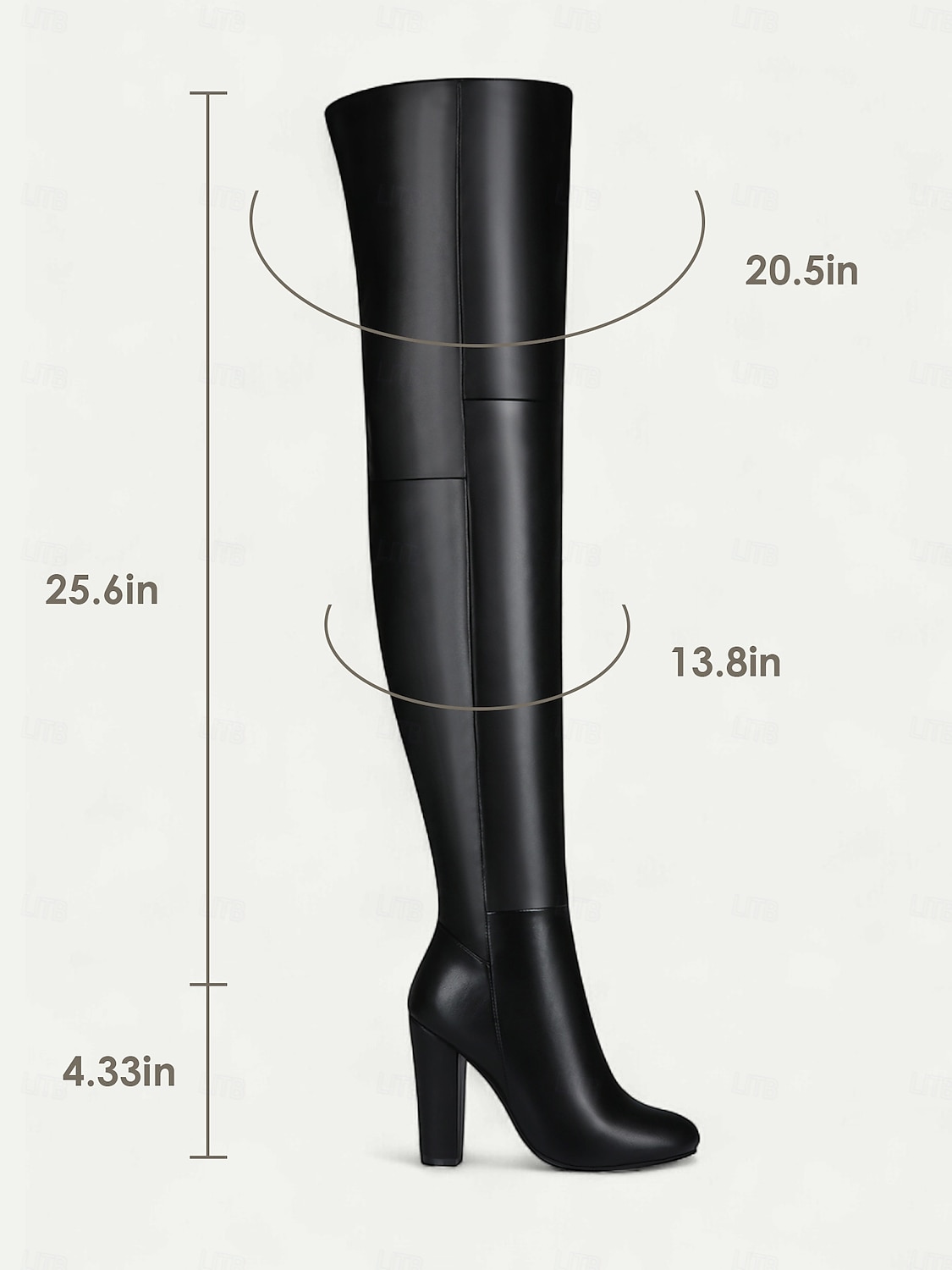 Women's Black Faux Leather Over-the-Knee Boots - High Block Heel, Side Zipper, Chic Street Style Winter Footwear for Daily, Nights Out and Fashion Events 2026 - $129.99 –P2