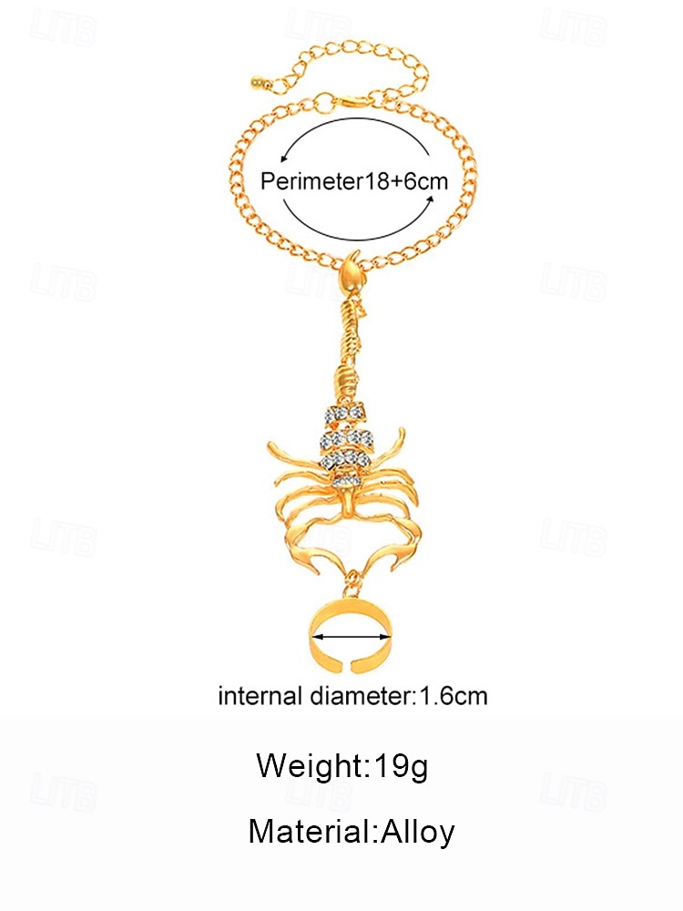 Halloween-armband met schorpioenvormige strasssteentjes voor dames, stoere punkstijl, perfect voor feestoutfits en gewaagde kostuums 2025 - $9.99 –P5
