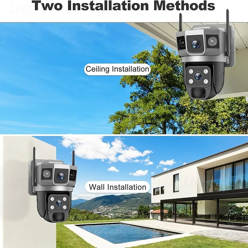 Outdoor Solar-powered Camera With Smart Ai Alerts Wifi Camera With Dual Lenses 360 View Of Home Security System With Human Detection Automatic Tracking Colour Night Vision And Pir Sensor. 2025 - $67.99 –P8