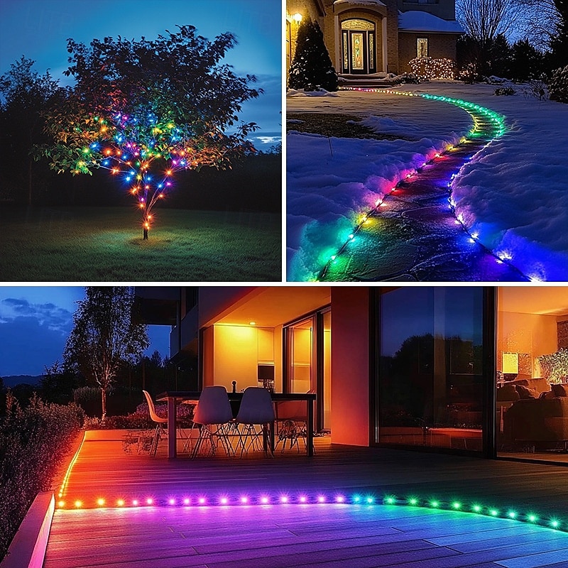 Ulkovalot, rgb, älykkäät led-räystäsvalot kaukosäätimellä, IP67-vedenpitävä, jouluun ja kaikkiin juhlakoristeisiin, päivä- ja korostusvalaistukseen, katto- ja puutarhavalaistukseen 2025 - $35.99 –P6