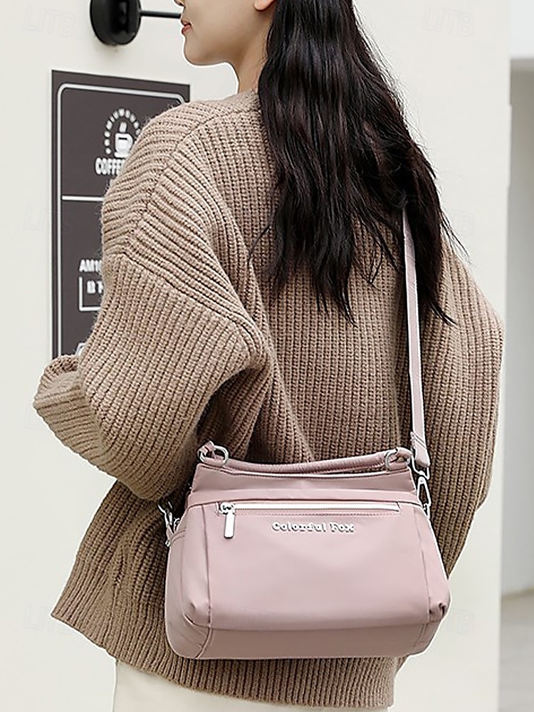 Women's large capacity multi-compartment storage lightweight waterproof nylon crossbody bag with adjustable shoulder strap, Casual style, Suitable for daily use and going out 2026 - $24.99 –P2