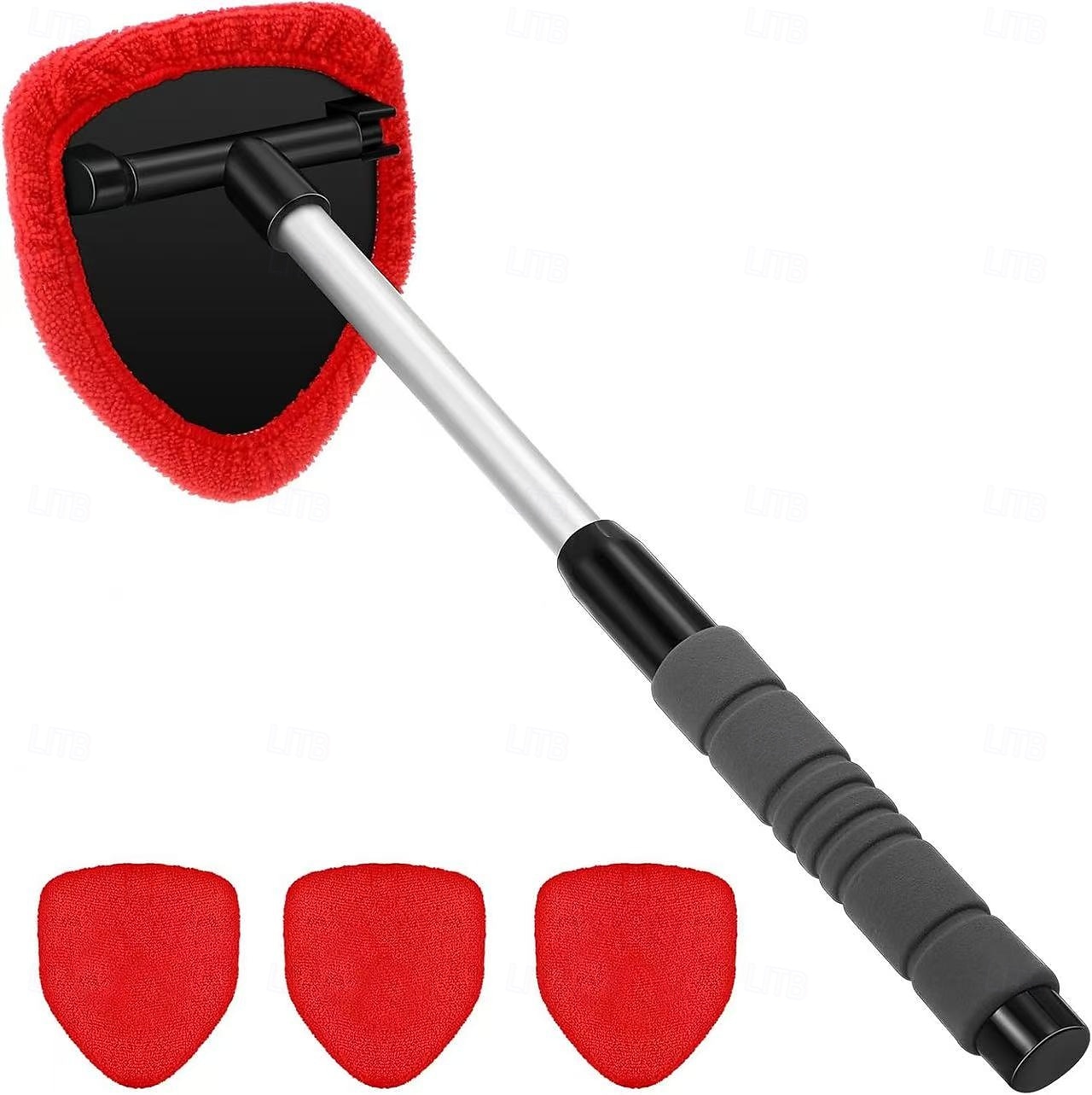 Ferramenta de limpeza de para-brisas de microfibra 5 em 1 para carro, cabo extensível com 4 almofadas reutilizáveis, limpador de vidros automotivos para janelas internas e externas de 2025 por $17.99 –P10