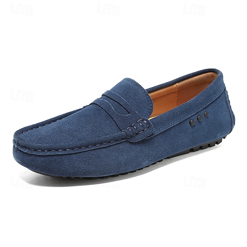 Röda herrloafers i konstläder med slip-on-funktion, lätta, avslappnade mockasiner för arbete, resor och vardagsbruk 2025 - $46.99 –P3