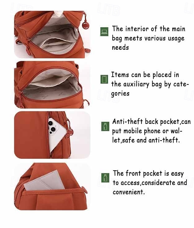 Bolso de viaje impermeable de dos vías, mini mochila para mujer 2025, bolso de pecho de tela Oxford antirrobo, mochila informal de moda para el hombro. 2026 - $30.99 –P2