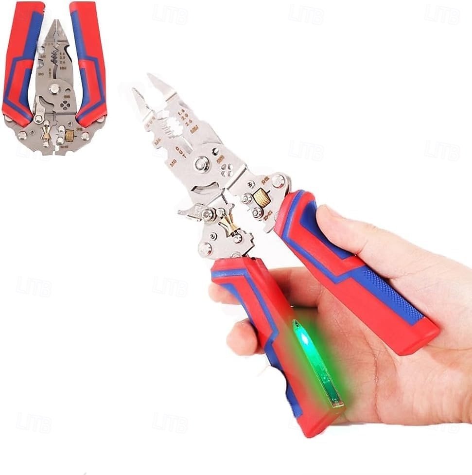 13-i-1 sammenleggbar avisoleringstang med spenningstester sammenleggbar effektiv elektriker-avisoleringstang multifunksjonsverktøy for avisoleringstang for kutting, krymping og trekking av tang 2025 - $29.99 –P1