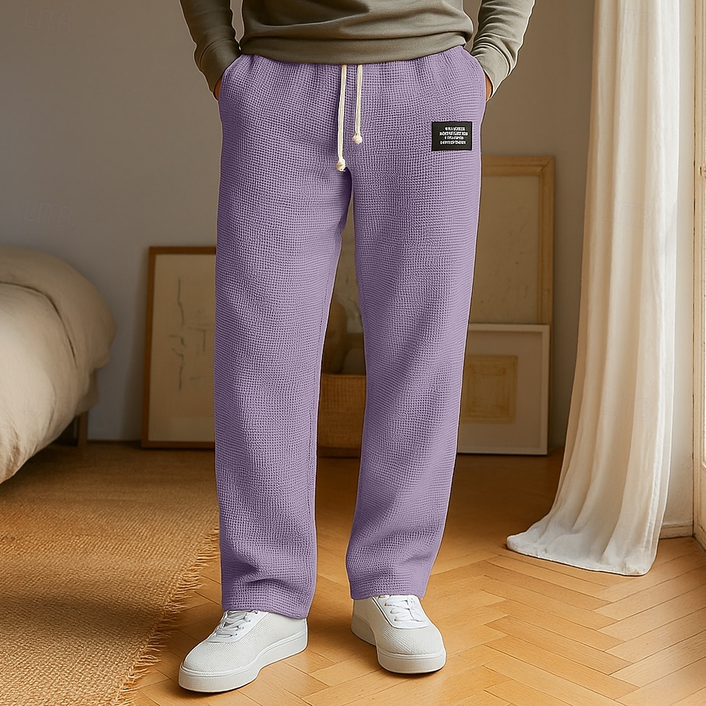 Per uomo Nido d'ape Pantaloni Eleganti Pantaloni a Nido d'Ape Coulisse Tasca Frontale Semplice Comodità Lunghezza intera All'aperto Casa Feste Moda Chic & Moderno Marrone Scuro Nero Elasticizzato del 2025 a $23.99 –P5