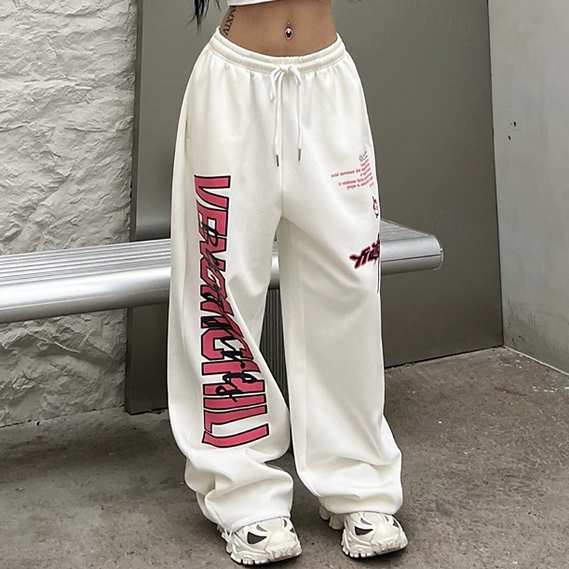 Per donna Pantaloni a gamba larga Pantaloni sportivi della tuta Pantaloni sportivi da salotto Tasca Vita Alta Pantaloni Palestra Athleisure Allenamento Primavera Autunno Di tendenza All'aperto del 2026 a $17.99 –P6